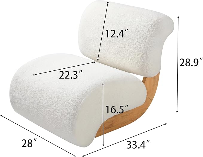 Ouch Cart Modern Upholstered Lounge Chair with Curved Wooden Frame | Cozy Accent Chair