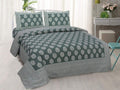 Double King Size Cotton Bedsheet with 2 Printed Pillow Covers | 240 Thread Count | Ethnic Motif Print | Soft & Comfortable Flat Bedsheet | Summer Bedding