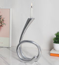 Flame Twisted Candle Holder Silver