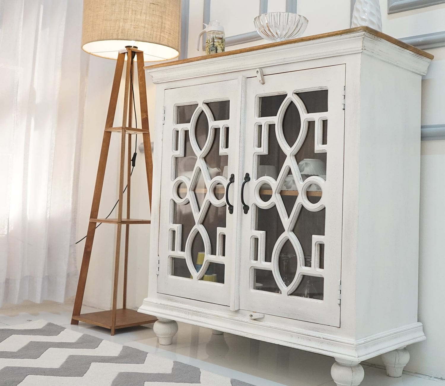 Nathan 2 Door Cabinets and Sideboard (White Finish)