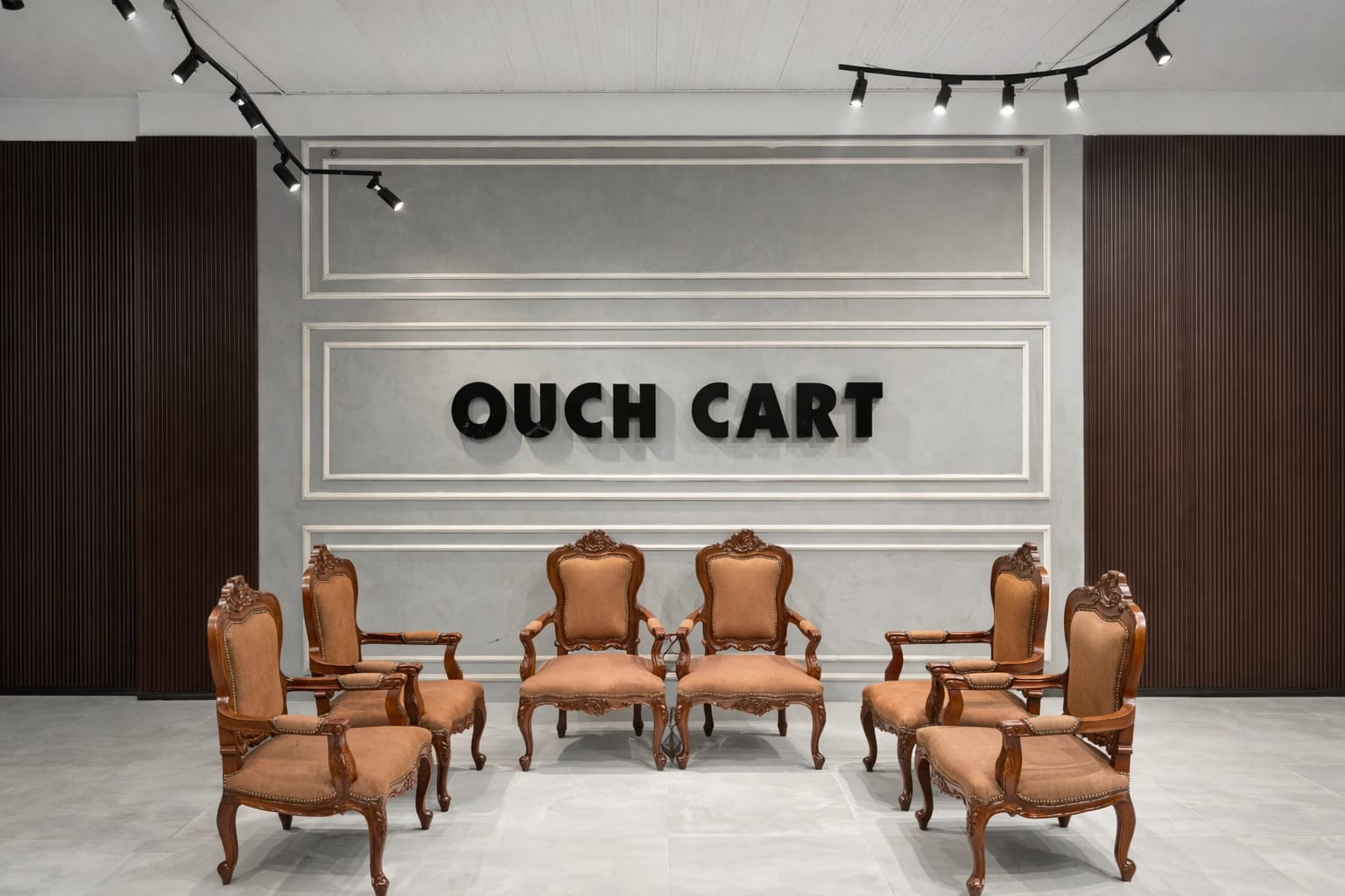 Classic Hand-Carved Wooden Living Room Chair Set of 6 – Upholstered Antique Style Accent Chairs