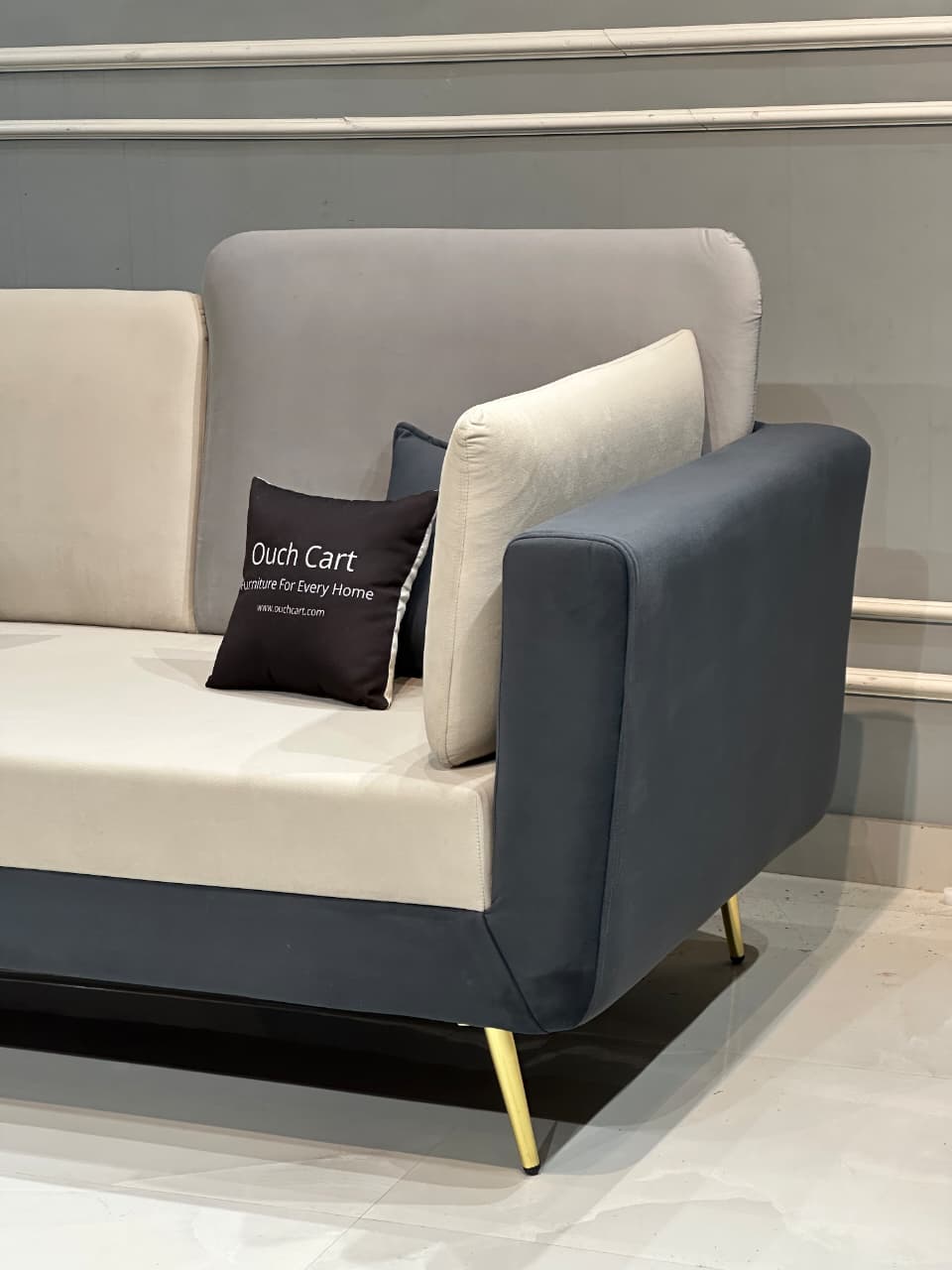 Luxurious Velvet Upholstered 3-Seater Sofa