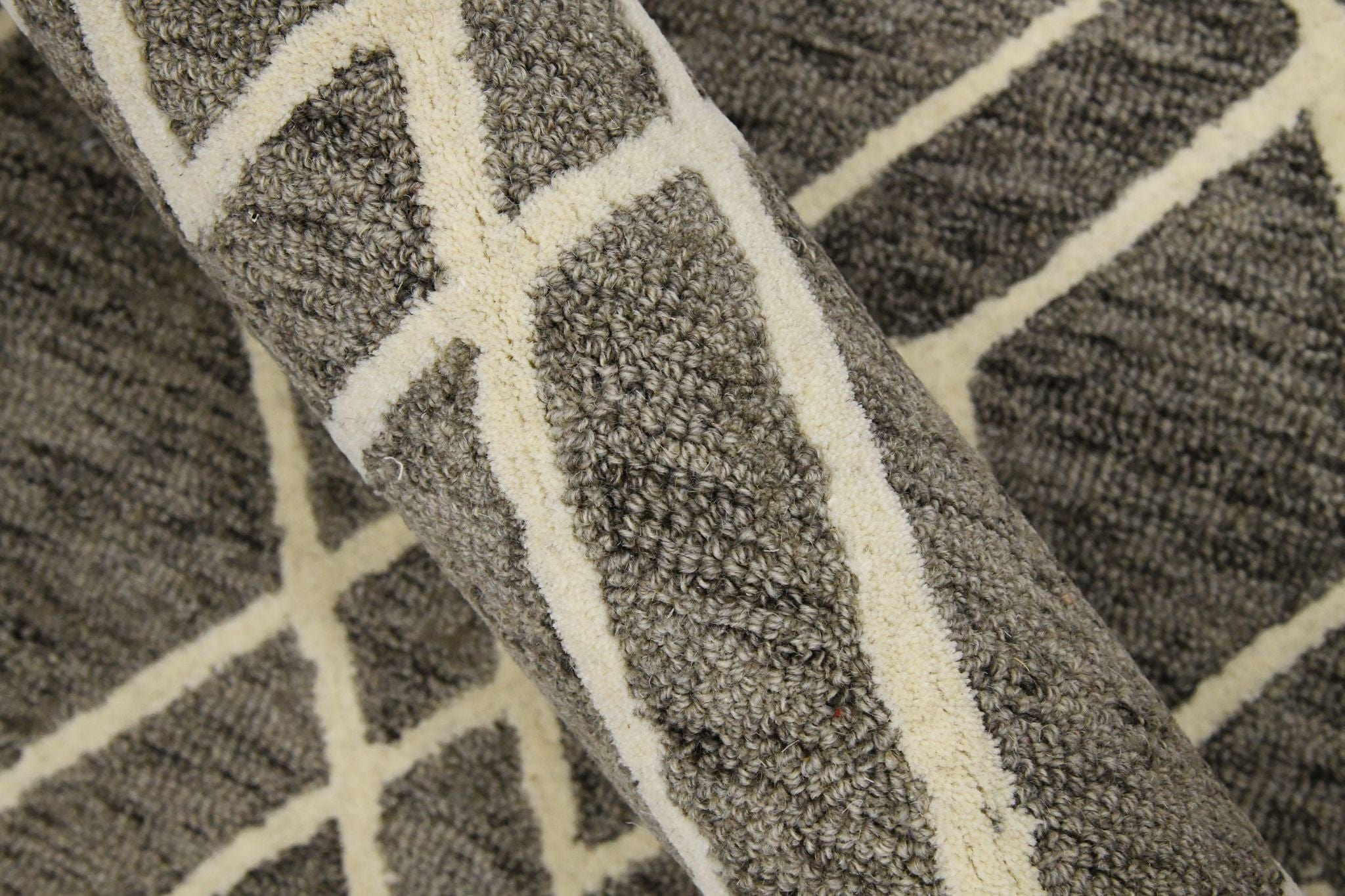Khaki Wool Vista 8X10 Feet  Hand-Tufted Carpet - Rug