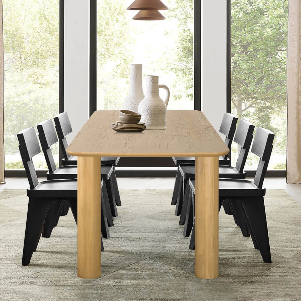 7 - Piece Solid Wood Dining Set - Ouchcart