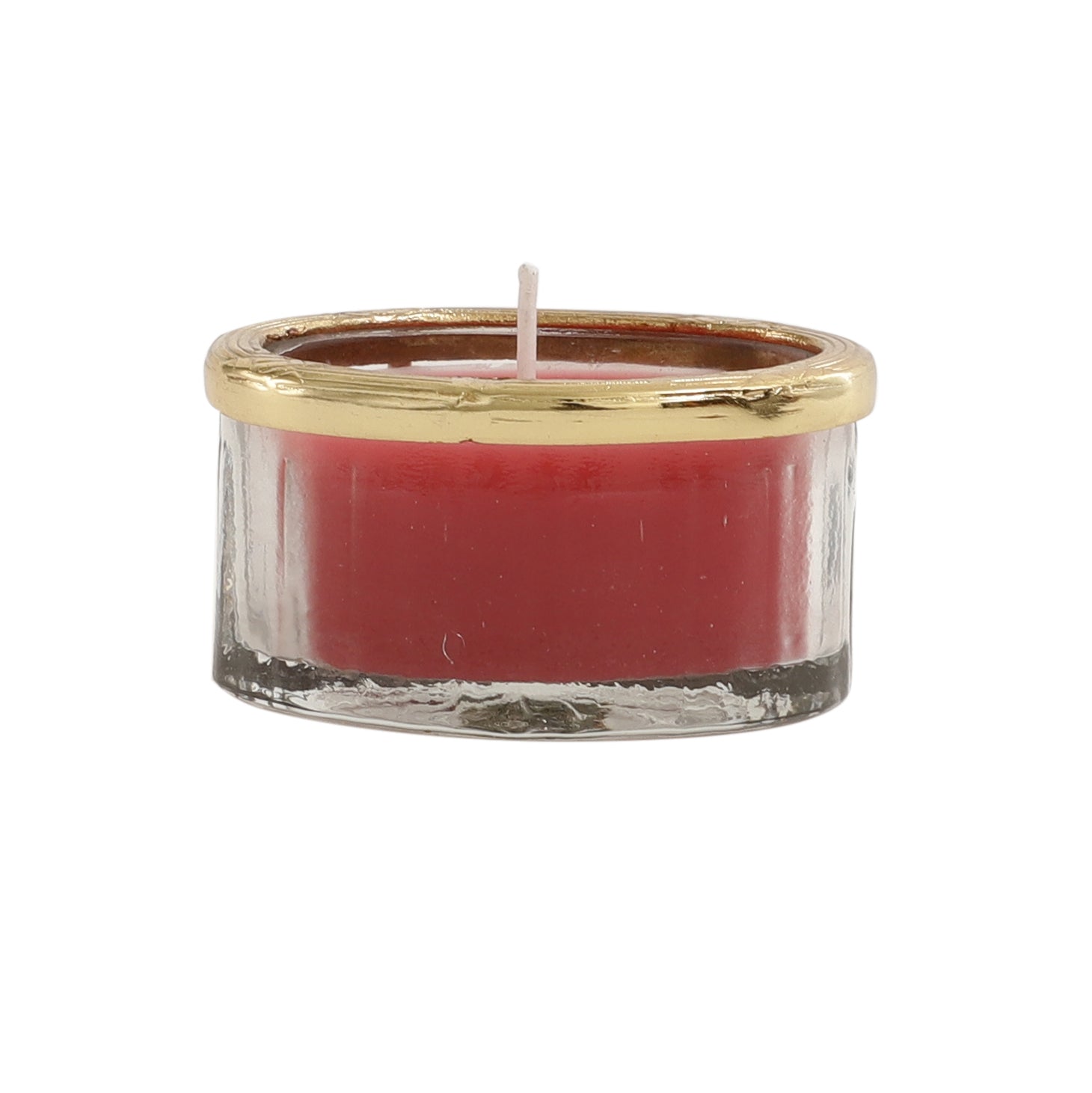 Cherry Blossom Red Scented Candle Jar With Golden Ring