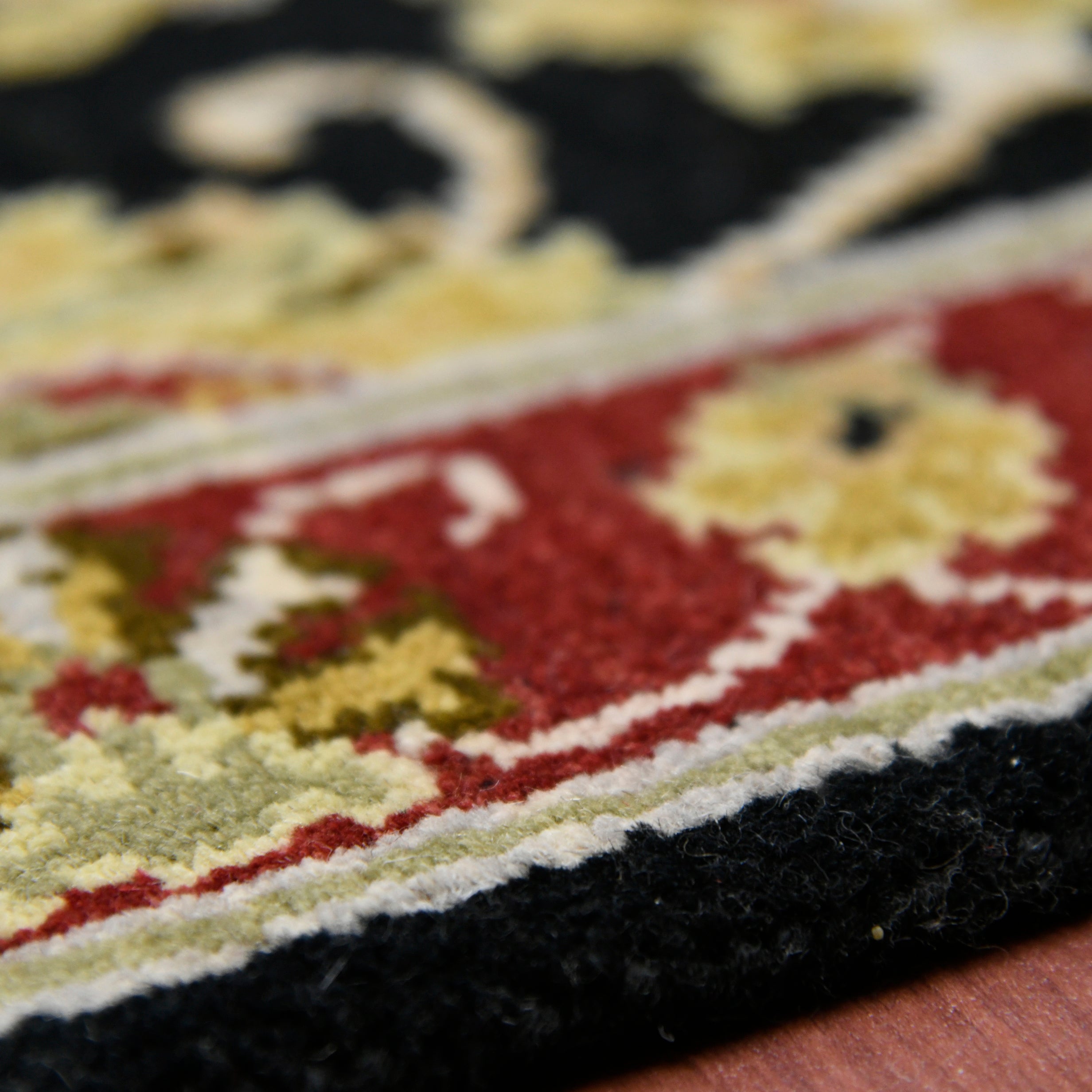 Luxor Classic Pattern Hand Knotted  Rectangle Anti-Skid Designer Carpet, Prayer Rug For Office Cabins, Small Living Spaces - 2'X3'