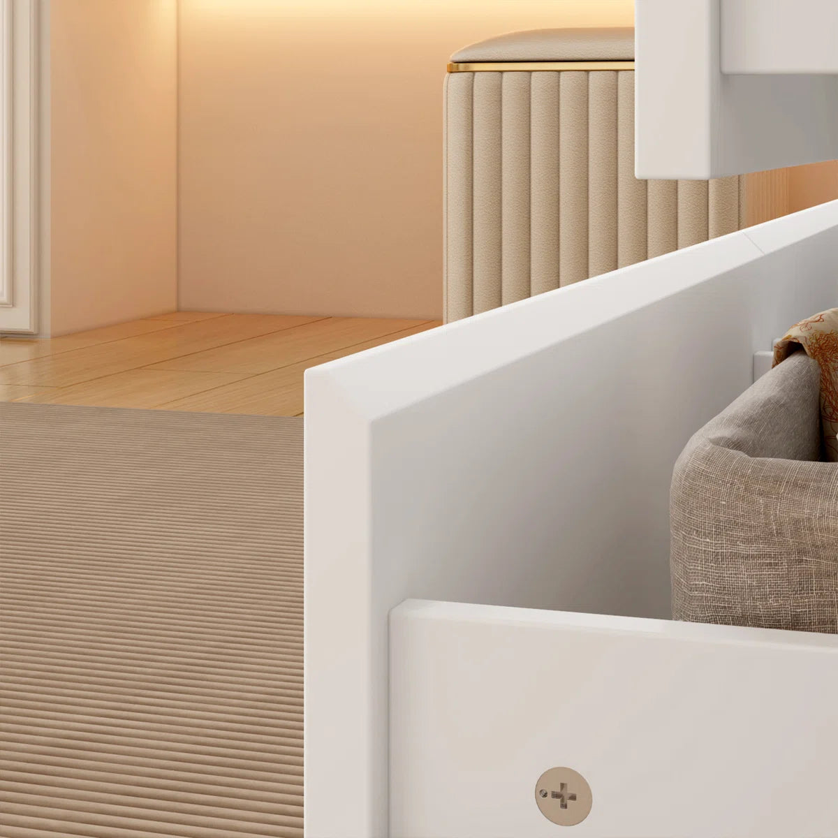 Spacious 9-Drawer 7-Shelf Wardrobe – Wooden Closet with Full-Length Mirror