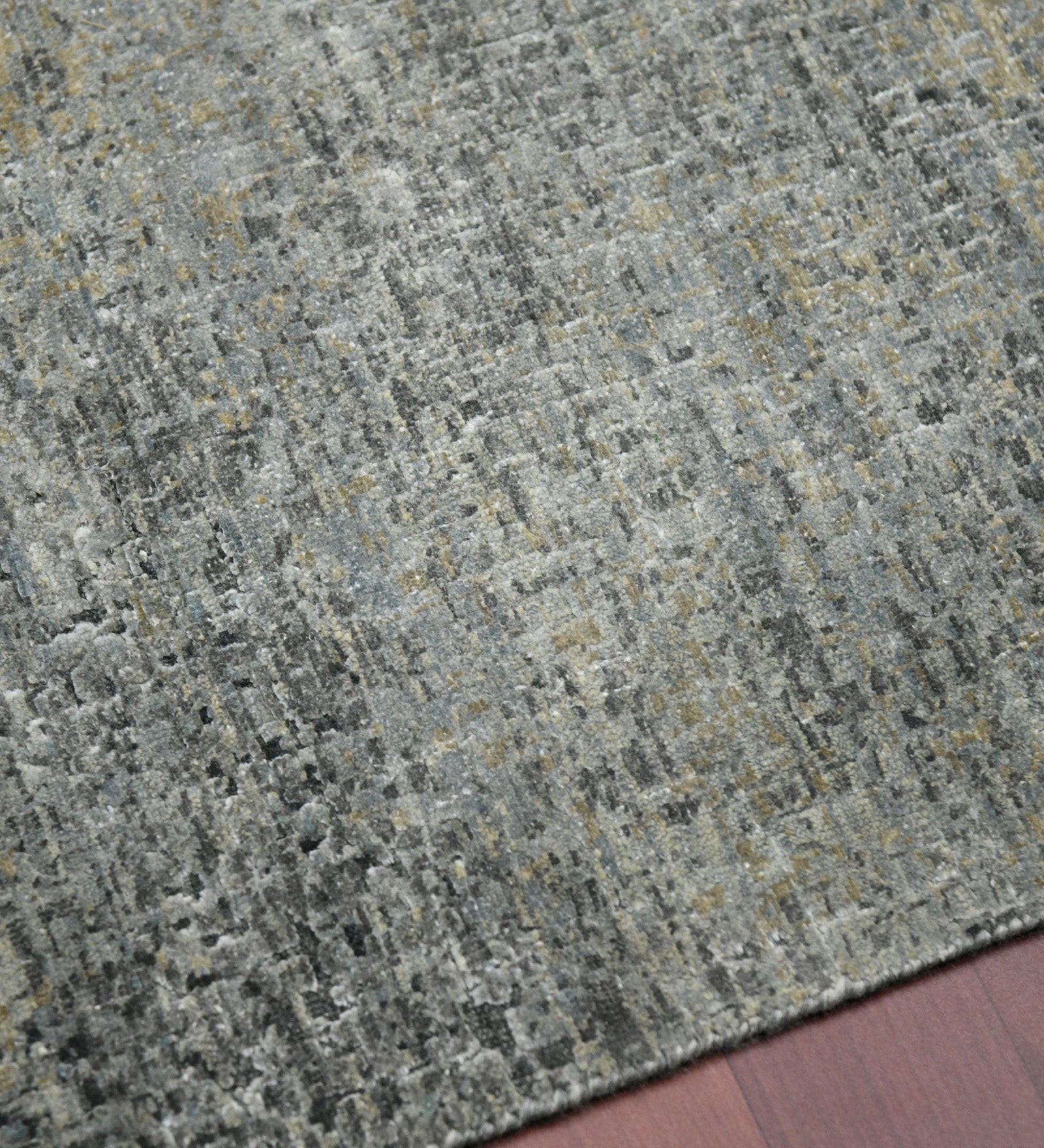 Emerald Modern Pattern Hand Knotted  Rectangle Anti-Skid Designer Carpet, Prayer Rug For Office Cabins, Small Living Spaces - 2'X3'