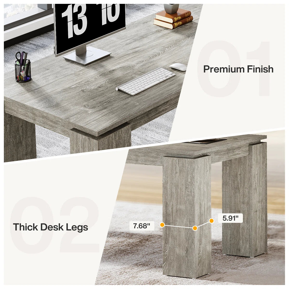 7 FT Extra Long Conference Table, 86-Inch Office Meeting Room Table-OUCH CART 