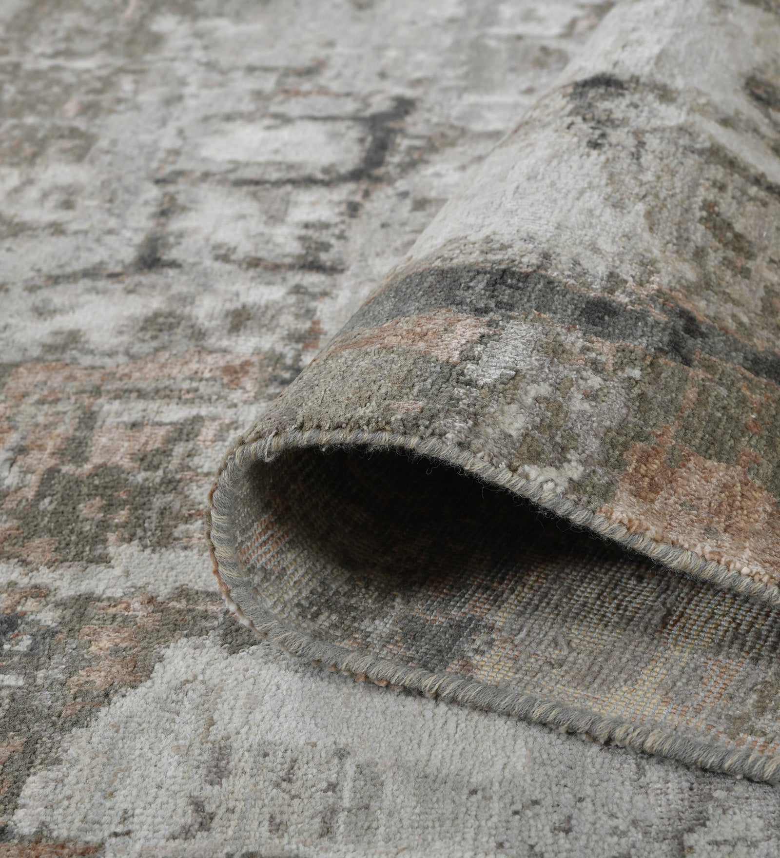 Ensemble Modern Pattern Hand Knotted  Rectangle Anti-Skid Designer Carpet, Prayer Rug For Office Cabins, Small Living Spaces - 2'x3'