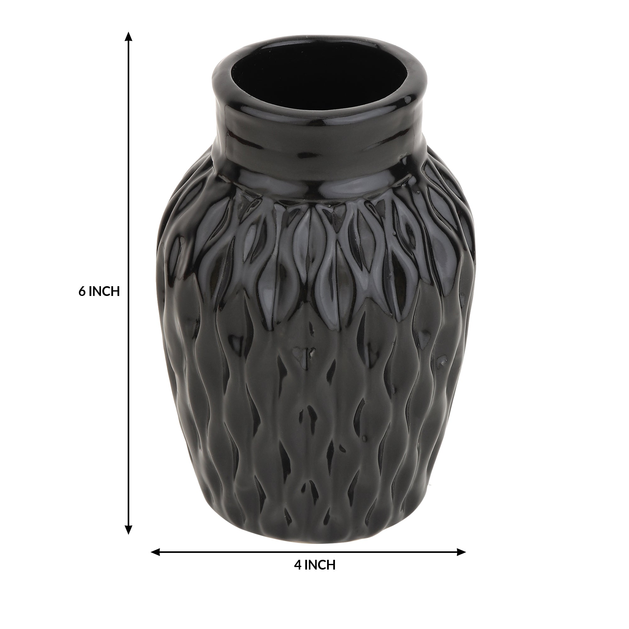 Black WaveCera Vase
