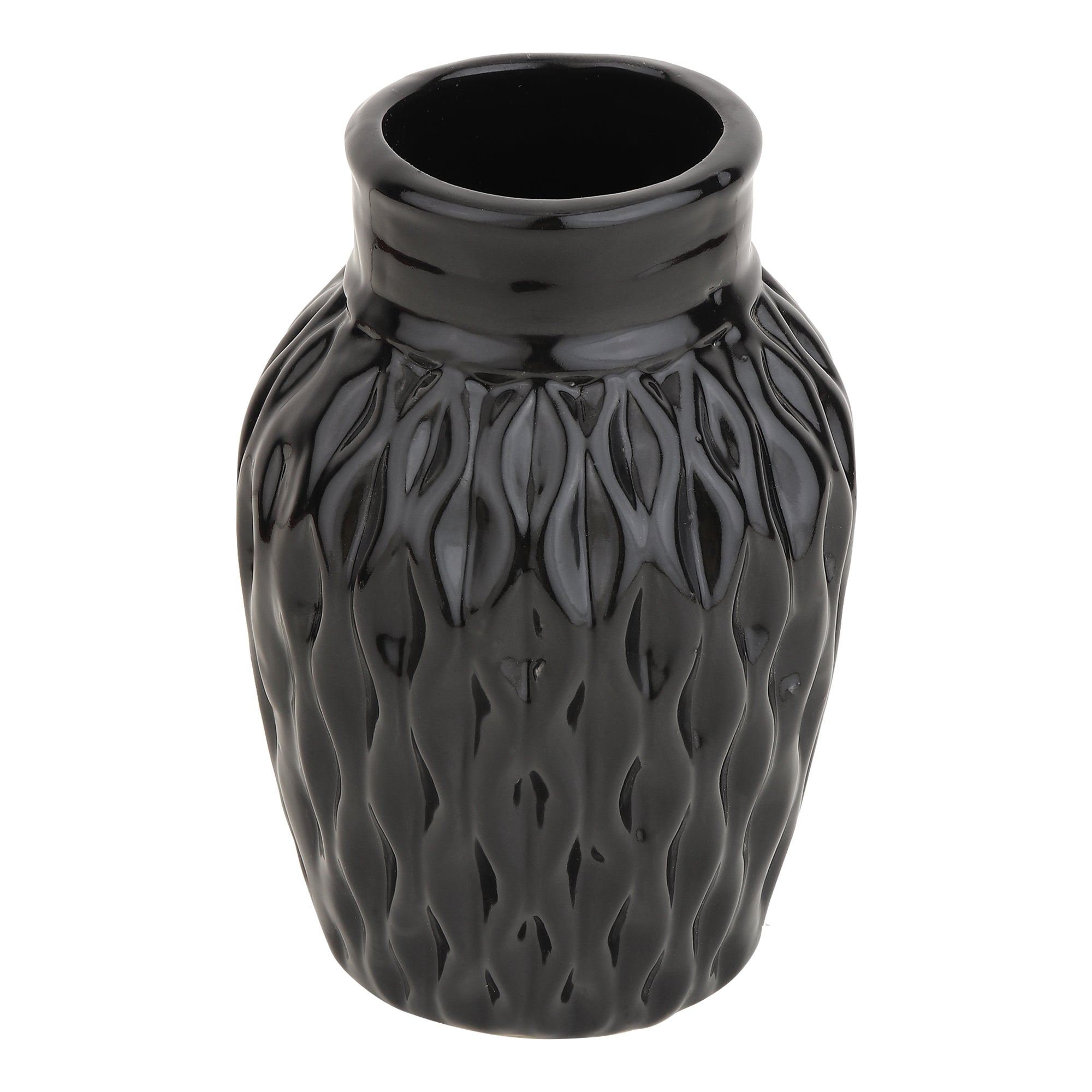Black WaveCera Vase