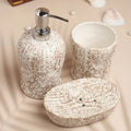 Pebble Patina Ceramic Bath set with brown finish