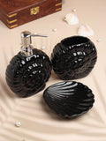 Shell Serenity Ceramic Bath Set In Black