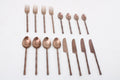 Bamboo Elegance Copper Cutlery Set of 16