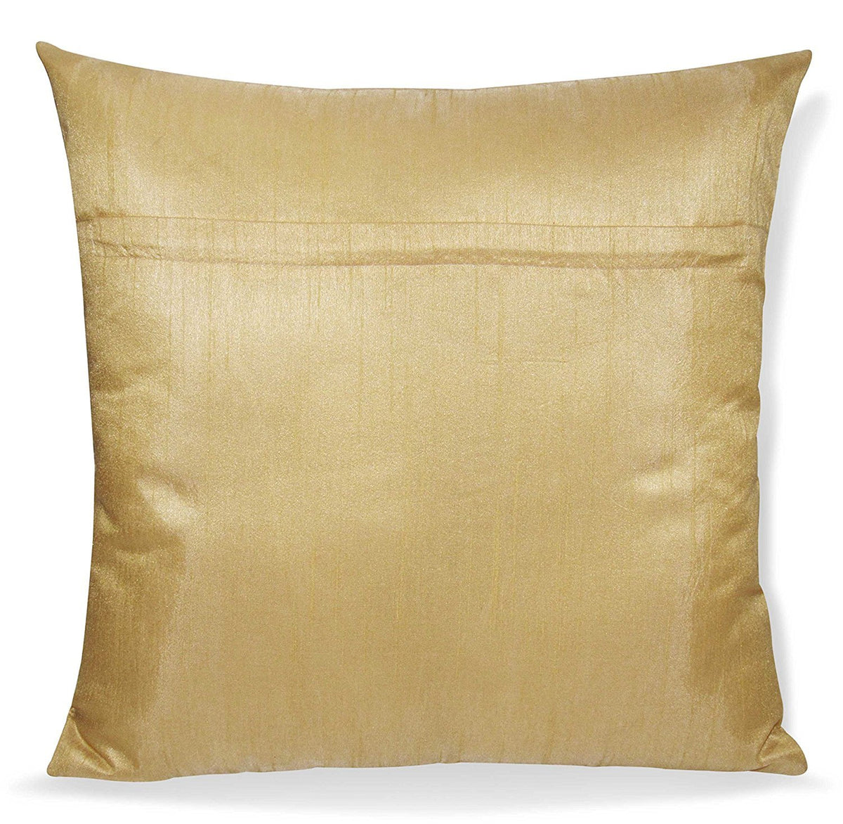 Silk Checked Cushion Covers 16 x 16 Inch, Beige, Set of 5