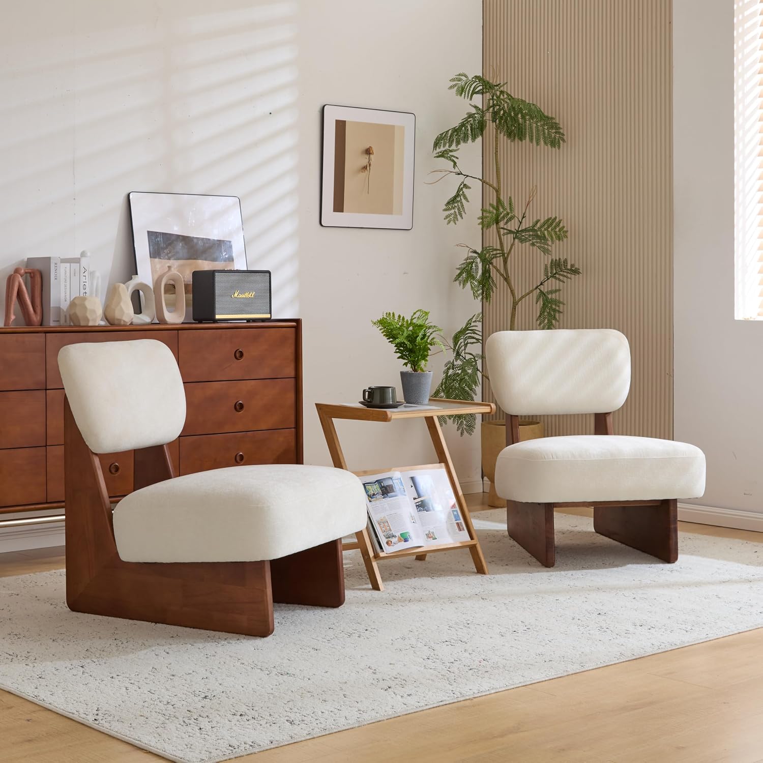 Ouch Cart Modern Upholstered Accent Chair with Wooden Frame | Comfortable Lounge Chair
