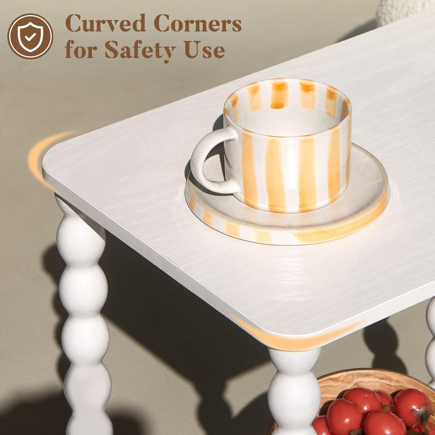 Side Table, Small End Table with Storage Shelf, 2-Tier Small Coffee Tables Living Room for Bedroom, Narrow Spaces (Rustic Brown)