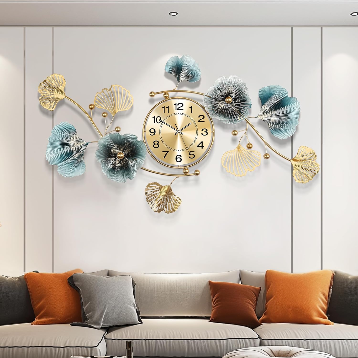 Wall Clocks for Living Room Decor,Large Design,with Silent Movement Wall Clocks for Home Wall Decor Clock（35''x20''）