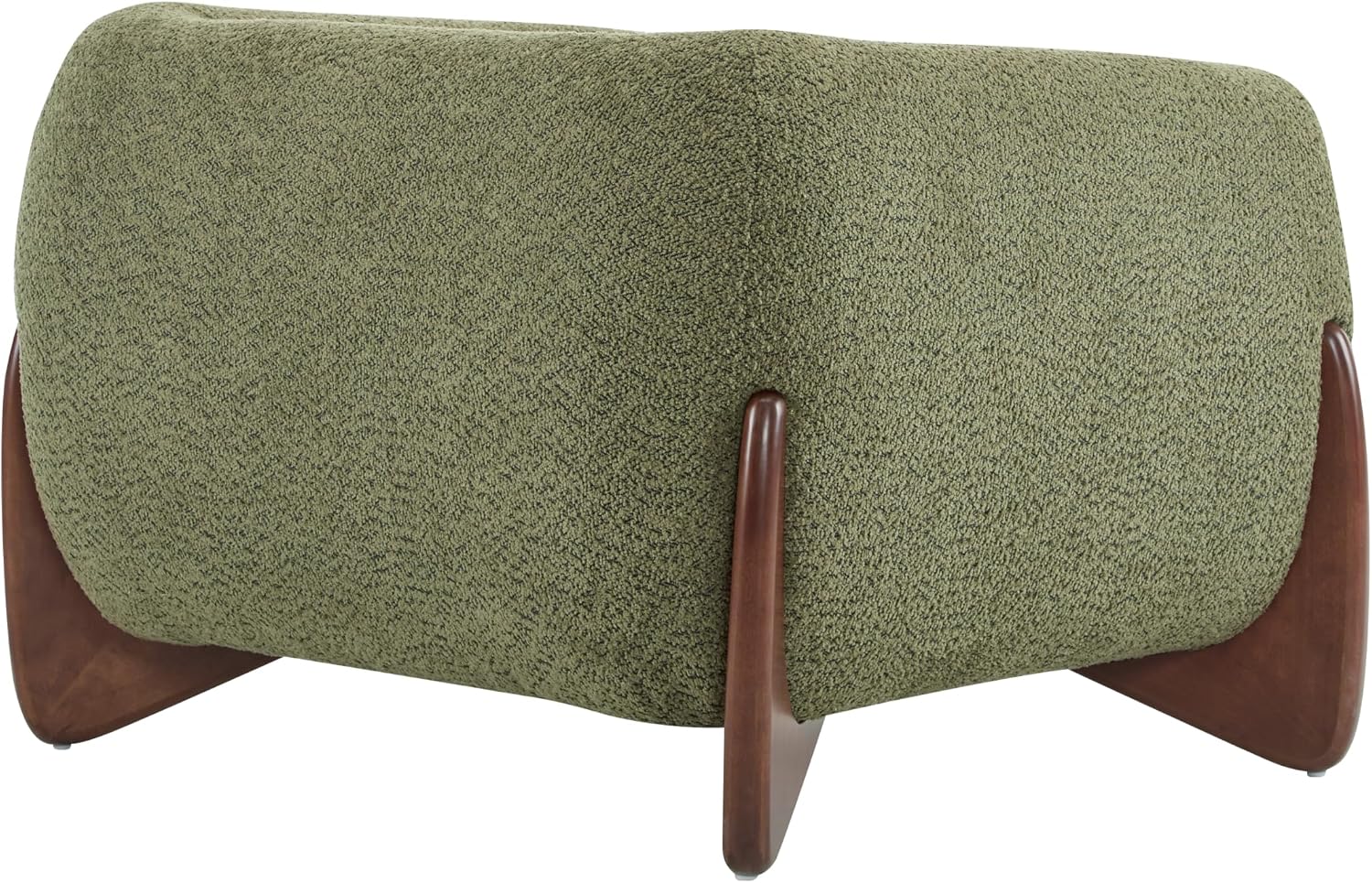 Ouch Cart Modern Bouclé Tuxedo Accent Chair with Wooden Frame & Cushioned Seat