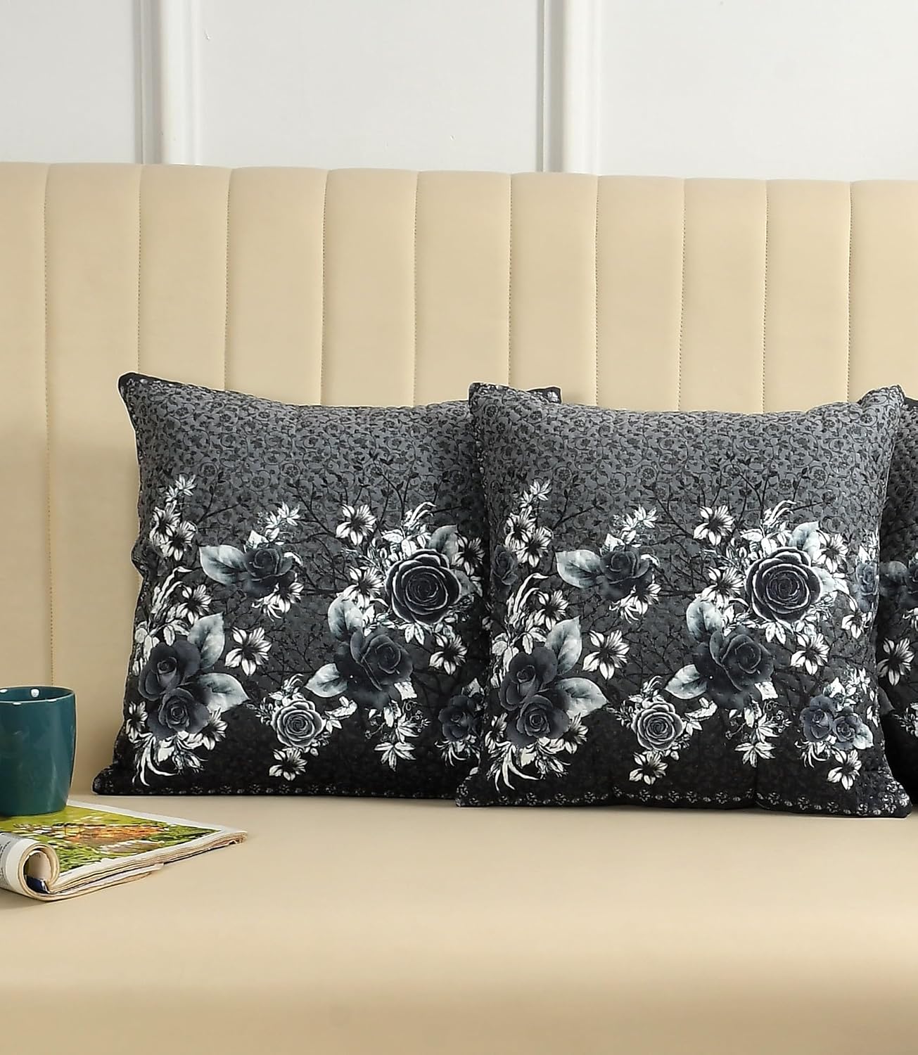 Fairy Tale 3D Printed Velvet Cushion Covers, 16 x 16 Inch, Multicolour, Set of 5