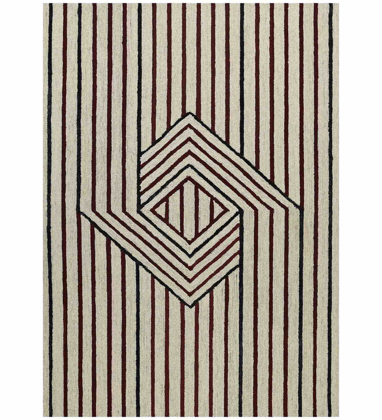 IVORY Wool & Viscose Canyan 8x10 Feet  Hand-Tufted Carpet - Rug