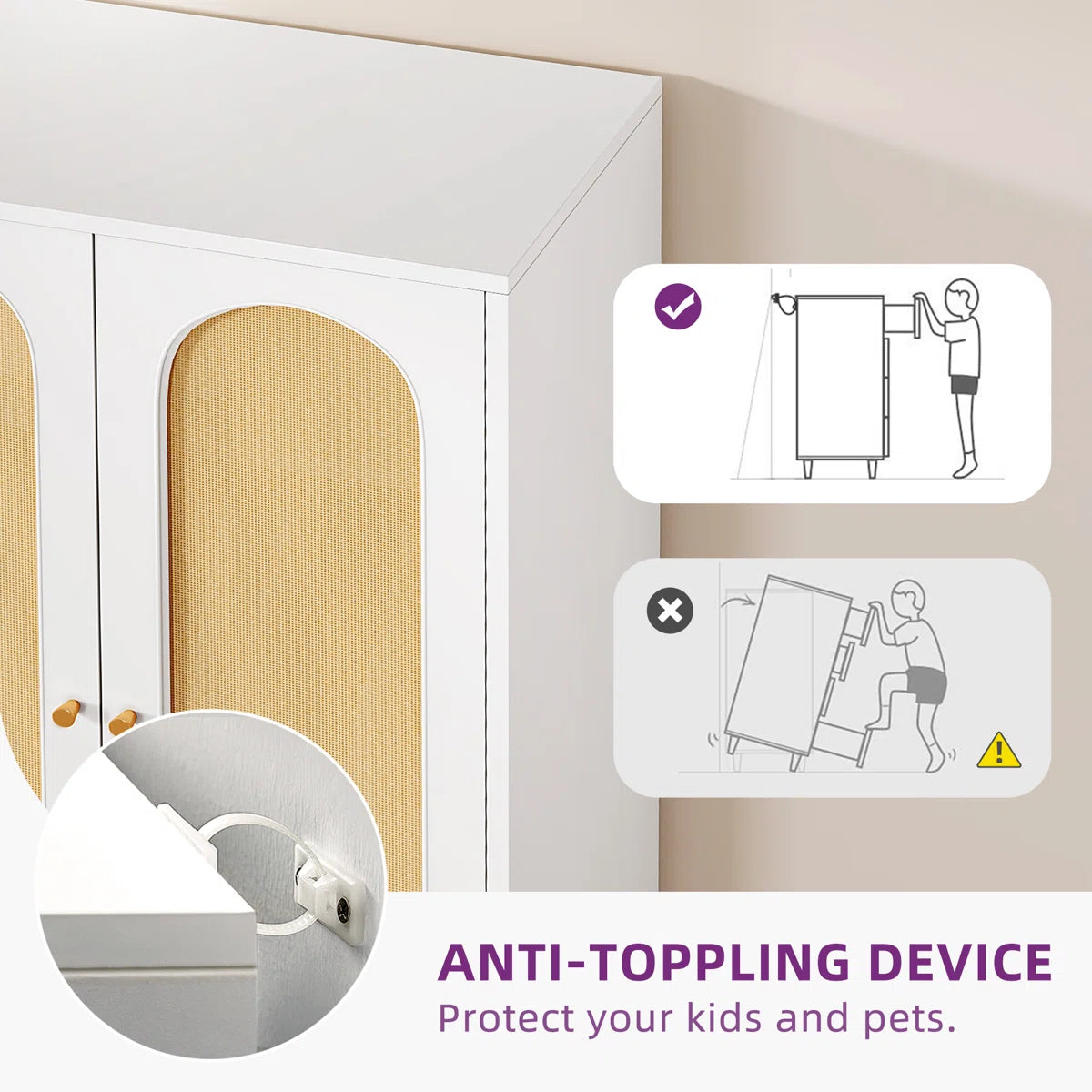 Elegant Sigmund Wardrobe Armoire With Shelves And Hanging Space-OUCH CART | Wardrobe 