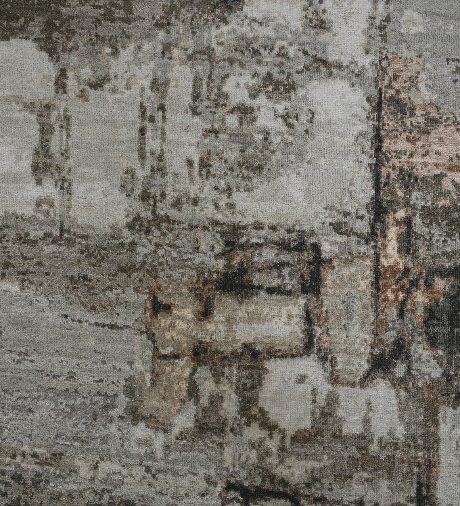 Ensemble Modern Pattern Hand Knotted  Rectangle Anti-Skid Designer Carpet, Prayer Rug For Office Cabins, Small Living Spaces - 3'x5'