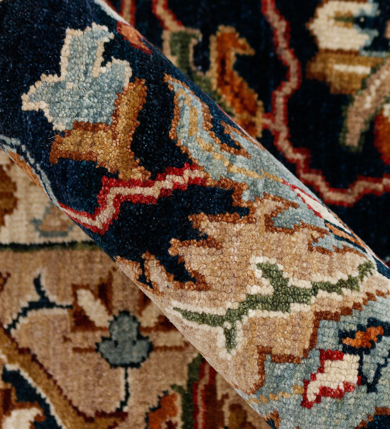 Heritage Classic Pattern Hand Knotted  Rectangle Anti-Skid Designer Carpet, Prayer Rug For Office Cabins, Small Living Spaces - 3'X5'