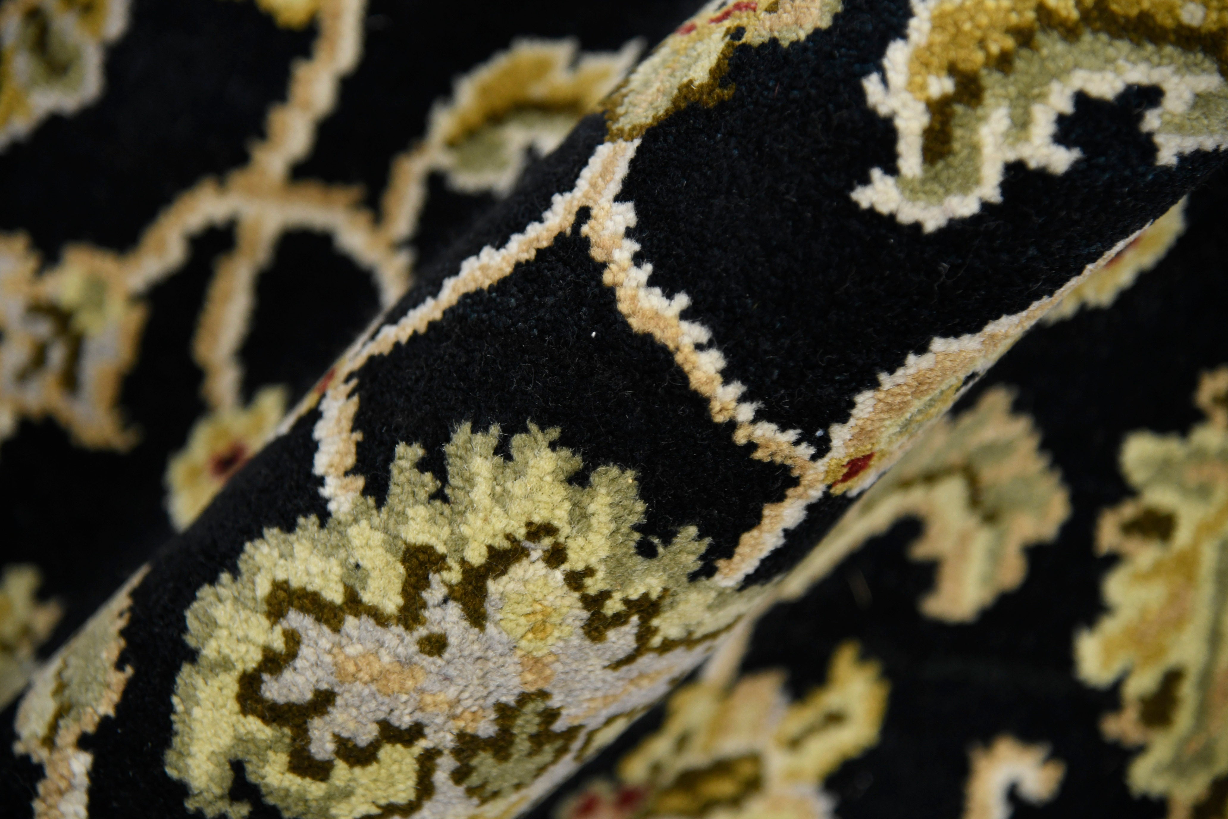 Luxor Classic Pattern Hand Knotted  Rectangle Anti-Skid Designer Carpet, Prayer Rug For Office Cabins, Small Living Spaces - 2'X3'