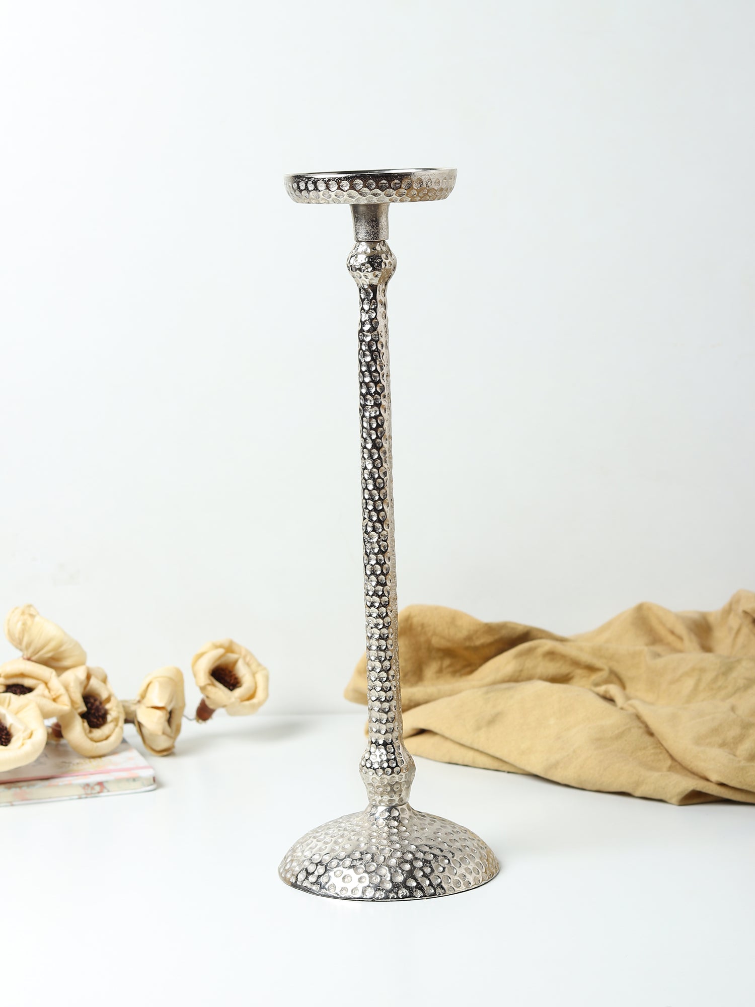 Harrington Large Silver candle holder - OUCHCART