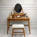 Classic 6-Drawer Vanity Set with Tilt Mirror & Upholstered Stool