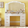 Modern 9-Drawer Makeup Vanity  and Electrical Outlets