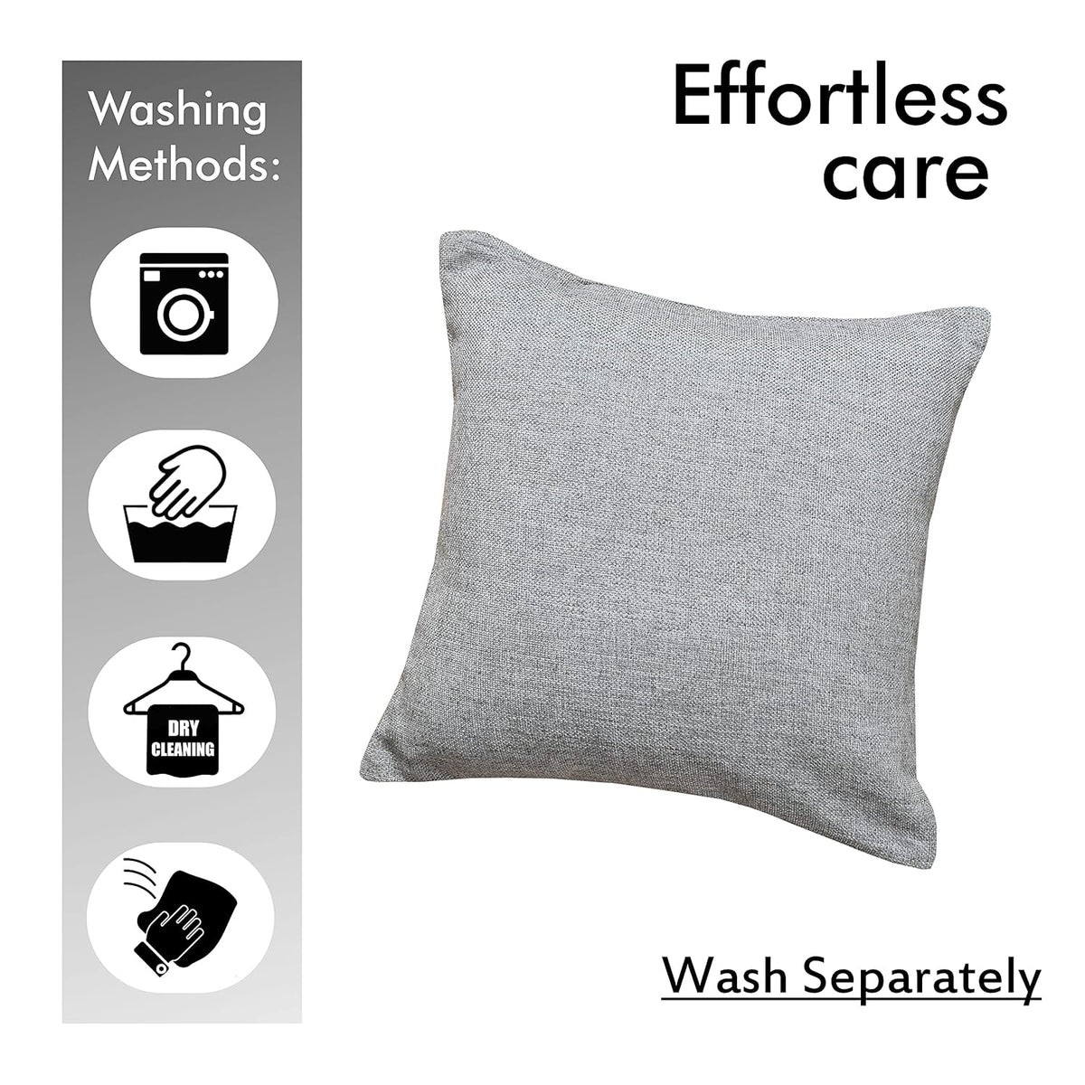 Self-Design Jute Cushion Covers 16 x 16 Inch, Pack of 5