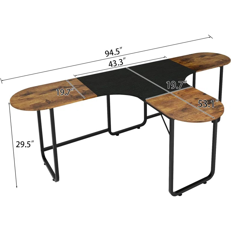 Double Computer Desk For 2 Monitors Craft Table Workstation Writing Table Study Desk For Home Office