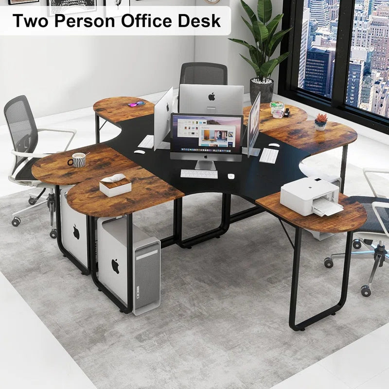 Double Computer Desk For 2 Monitors Craft Table Workstation Writing Table Study Desk For Home Office