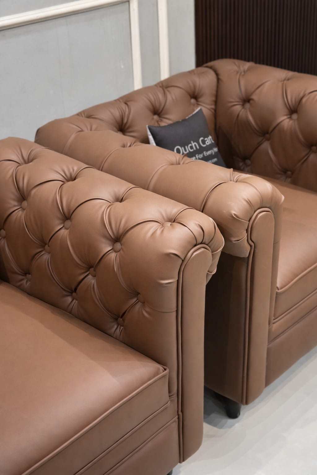 Luxury Chesterfield Leather Sofa Set – 3 Seater & Armchairs | Premium Living Room Furniture 