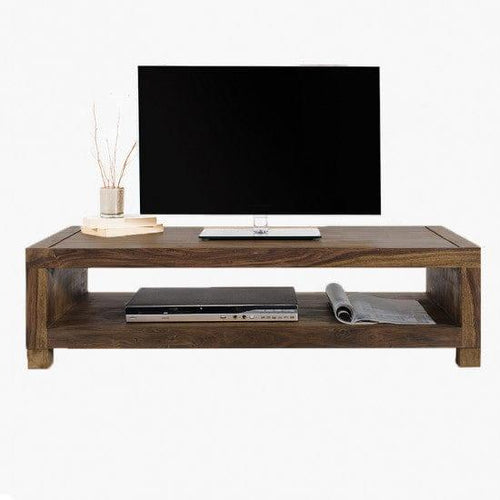 9898944-550x550.jpg Providence Solid Sheesham Wood Tv unit | Coffee table in Walnut Finish - Image 1