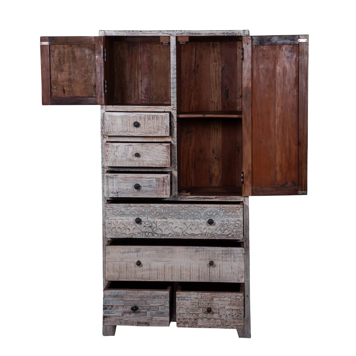 Eilidhi Wooden Armoire Solid Wood Wardrobe Stylish Bedroom Furniture-OUCH CART | Wardrobe