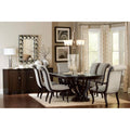 Luxury Solid Wood Dining Table Set with Upholstered High-Back Chairs – Dark Wood Finish