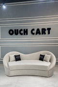 Ryan Gray Velvet Upholstered Sofa 3-Seater Sofa Solid Wood Frame