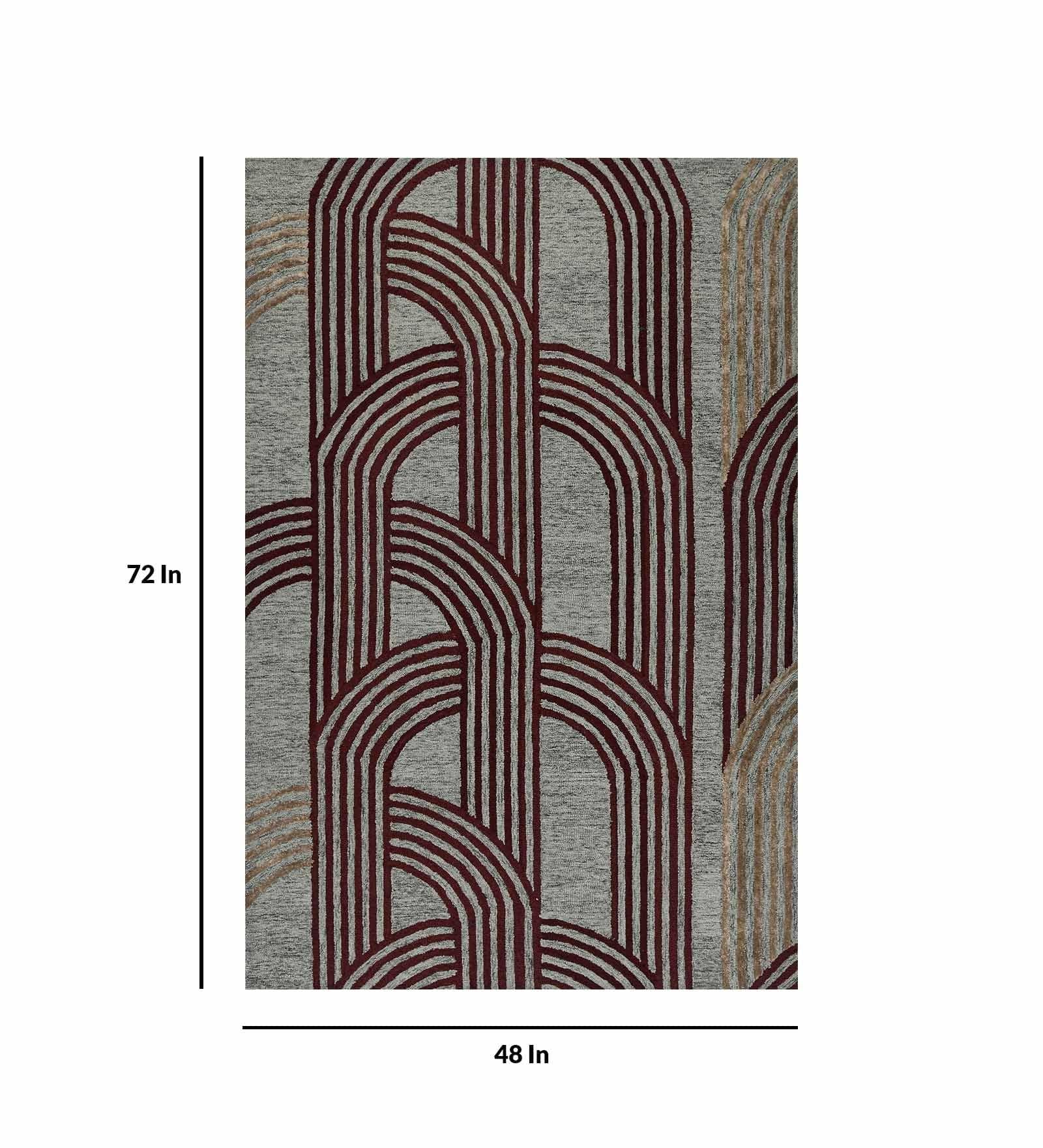 GRAPHITE Wool & Viscose Canyan 4x6 Feet  Hand-Tufted Carpet - Rug