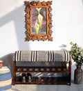 Panika Mango Wood Storage Bench In Cotton Brown Colour