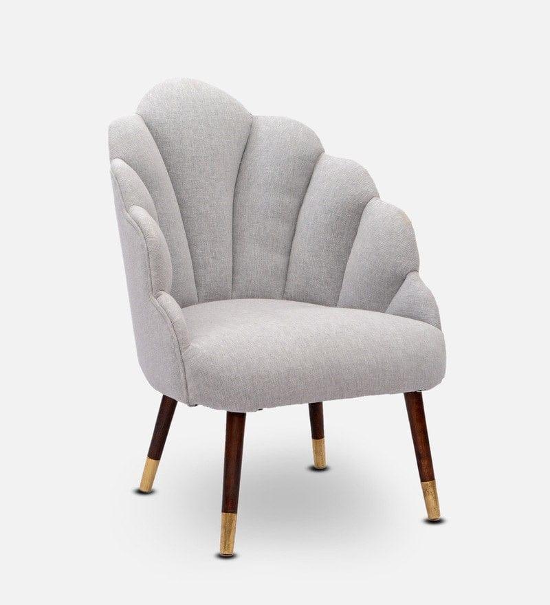 Lansy Mango Wood Peacock Chair In Cotton Grey colour - Ouch Cart 