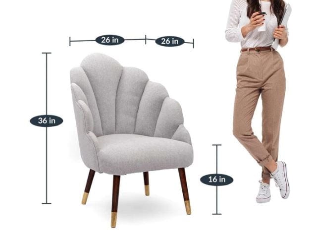 Lansy Mango Wood Peacock Chair In Cotton Grey colour