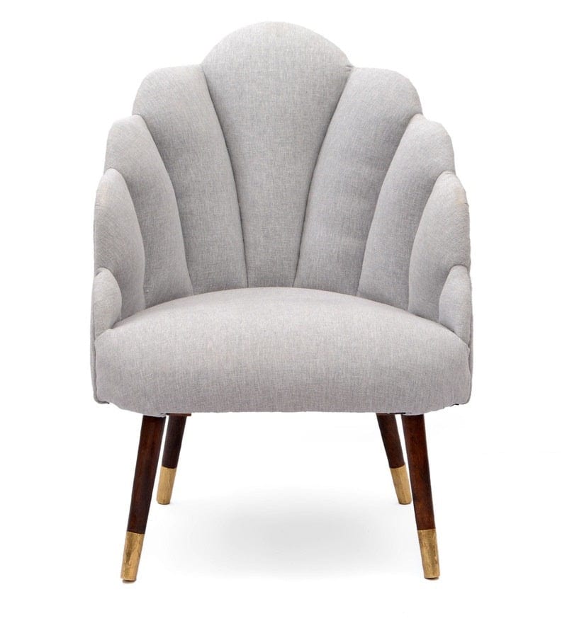 Lansy Mango Wood Peacock Chair In Cotton Grey colour