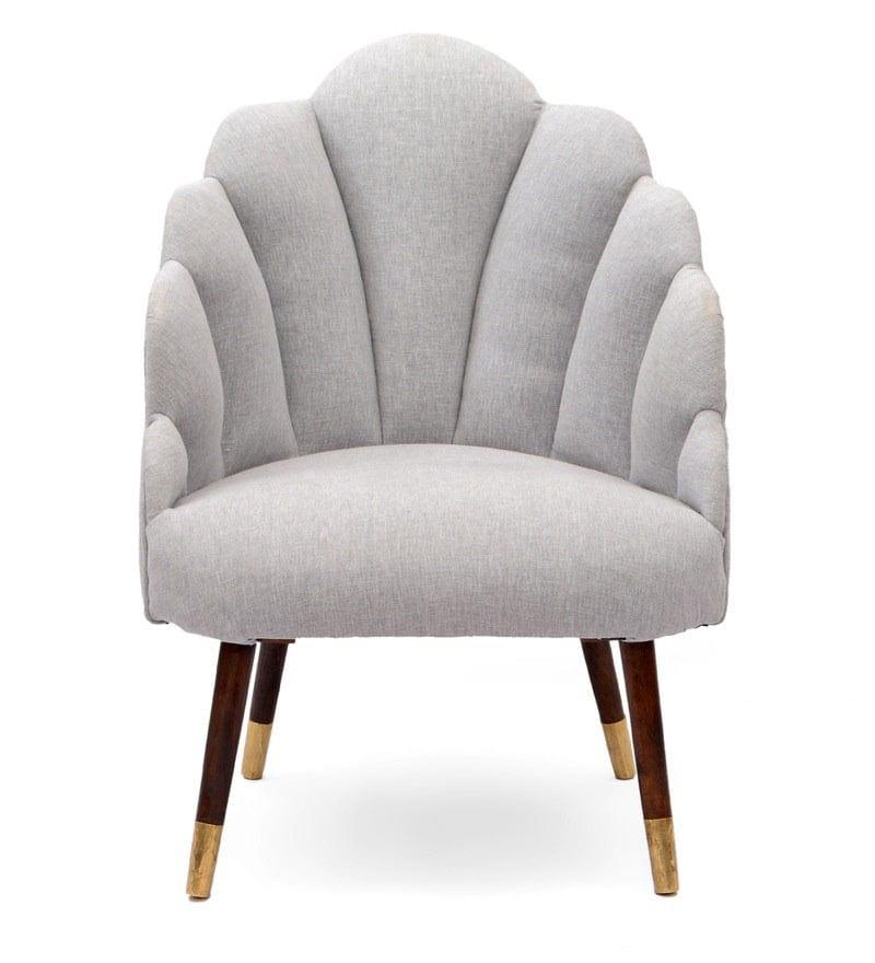 Lansy Mango Wood Peacock Chair In Cotton Grey colour - Ouch Cart 