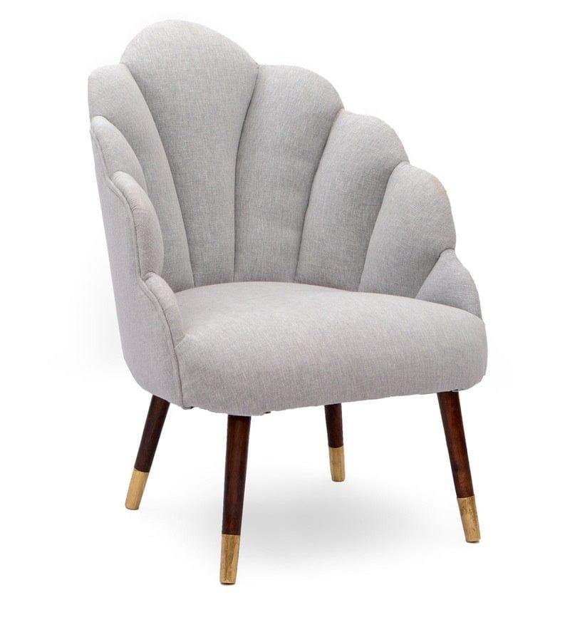 Lansy Mango Wood Peacock Chair In Cotton Grey colour