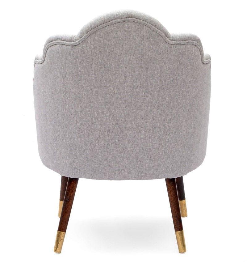 Lansy Mango Wood Peacock Chair In Cotton Grey colour