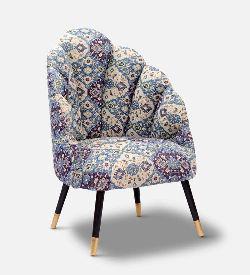 Clint Mango Wood Peacock Chair In Cotton Multicolour